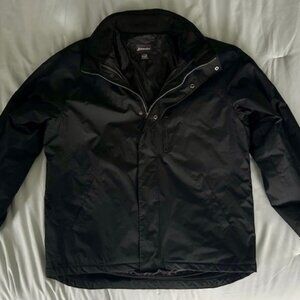 St. John's Bay Men's 3 in 1 Winter Coat/Parka - Black - Size Large - EUC